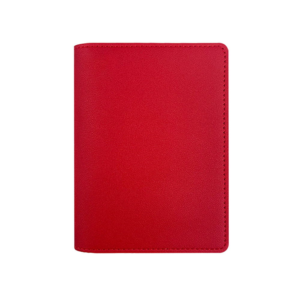 Thick PU Leather Passport Holder (6 Card Slots) Red