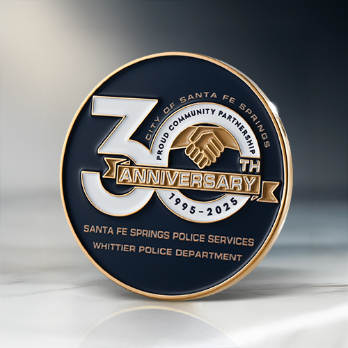 Custom 30th Anniversary Police Service Pins