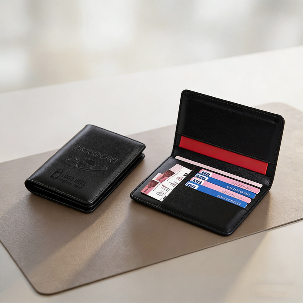 Detail shot of Full-Grain Leather Large Capacity Passport Holder