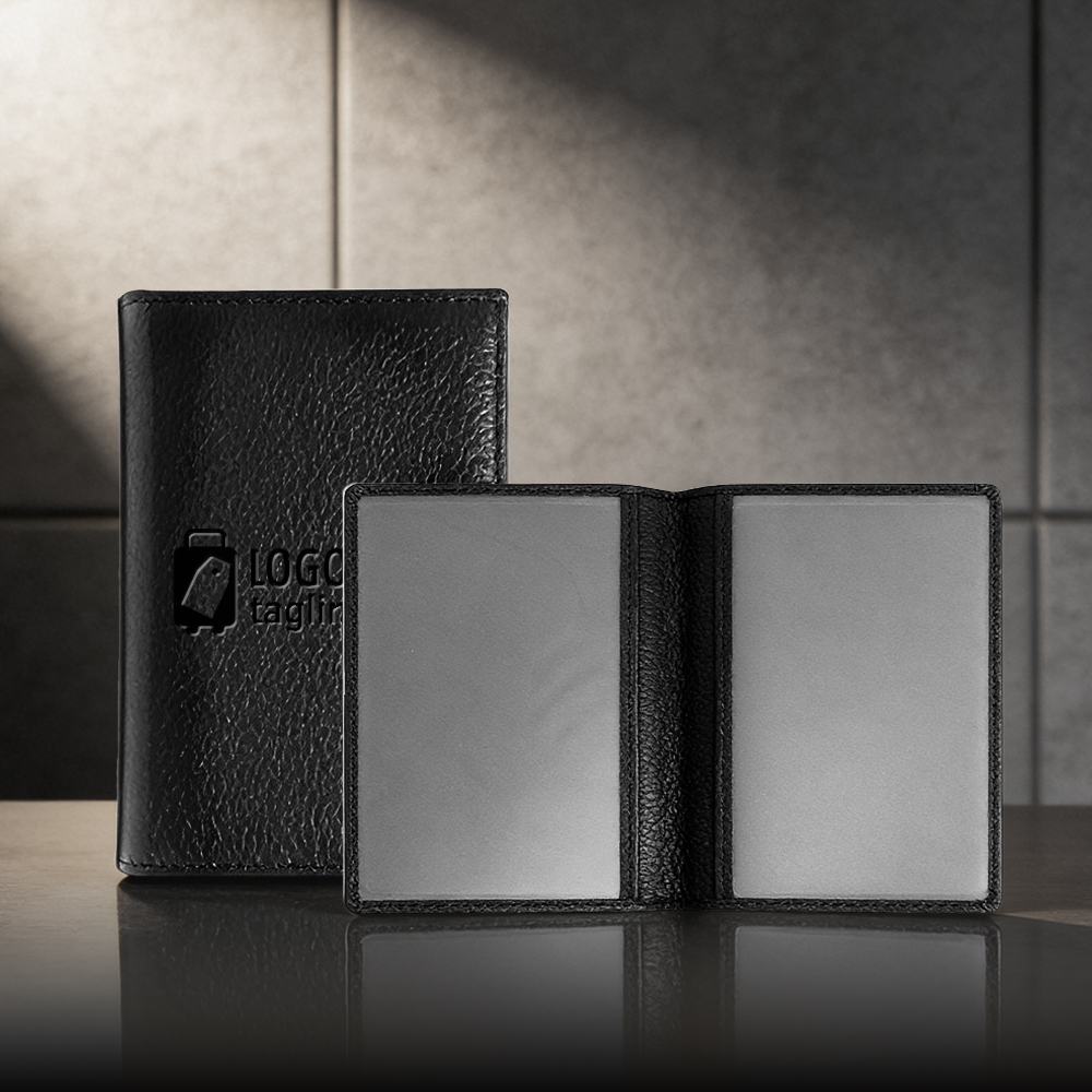Detail shot of Pebbled Leather Travel Passport Wallet