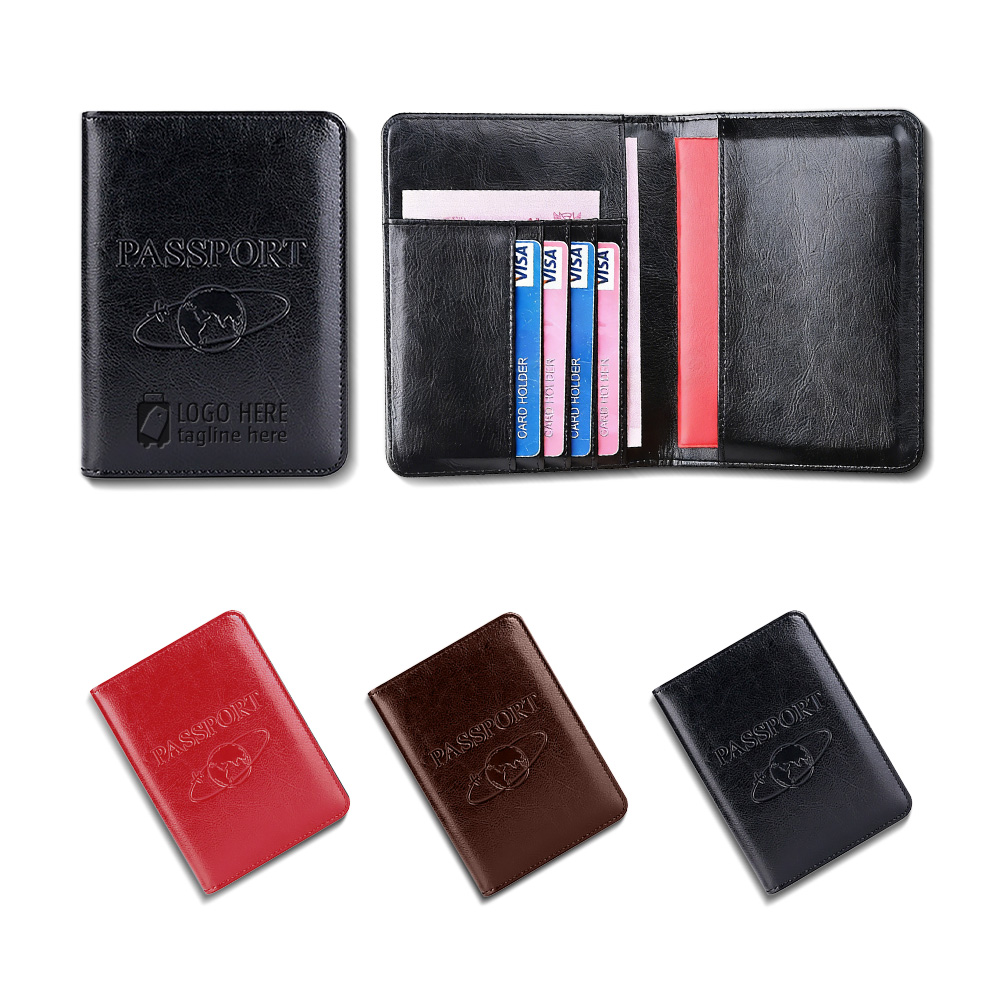 Group shot of Full-Grain Leather Large Capacity Passport Holder