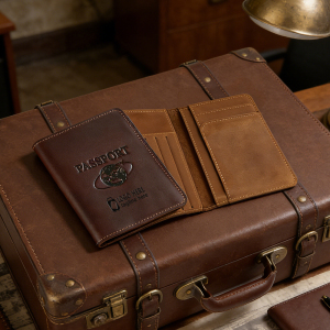 Custom Genuine Cowhide Leather Passport Holder