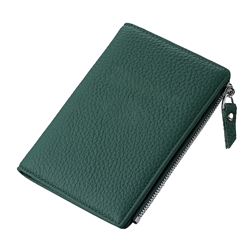 Long Full-Grain Leather Passport Wallet Green