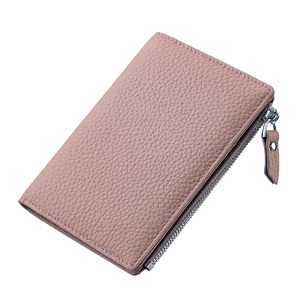 Long Full-Grain Leather Passport Wallet Pink