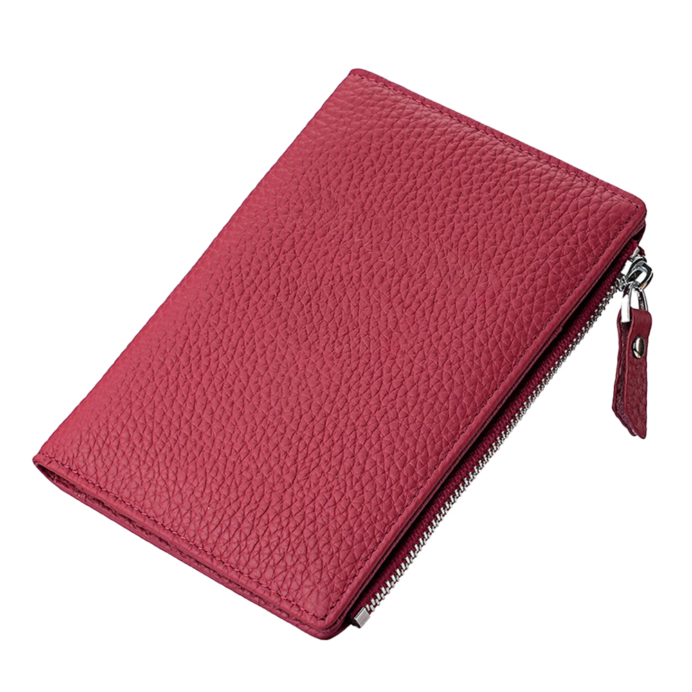 Long Full-Grain Leather Passport Wallet Red