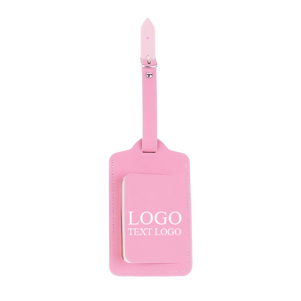 Roze premium reislabel met klep in rijke kleuren (voorzijde)