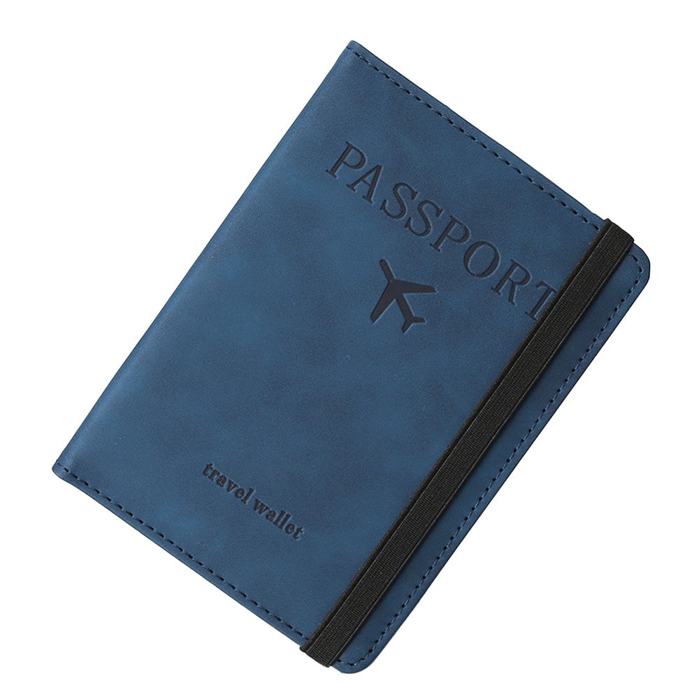 Soft-Touch RFID Travel Passport Holder Dark Blue