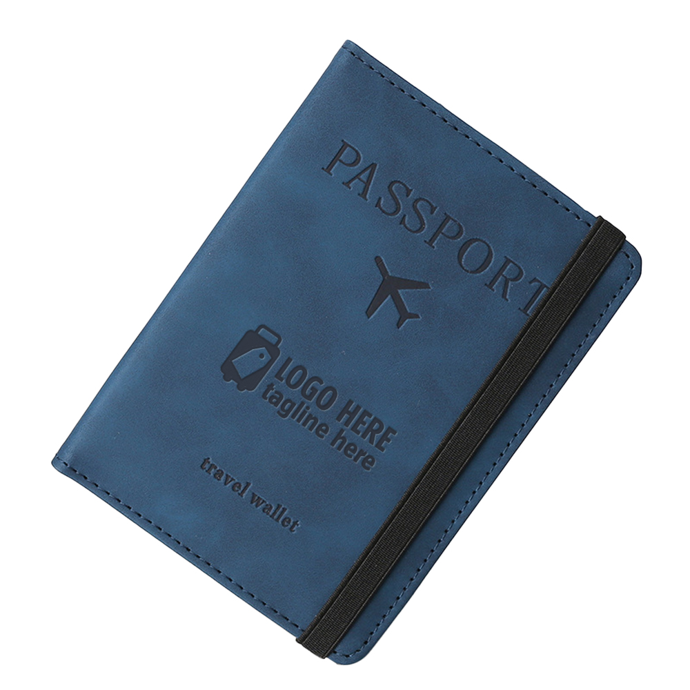 Soft-Touch RFID Travel Passport Holder Dark Blue With Logo Soft-Touch RFID Travel Passport Holder Dark Blue With Logo