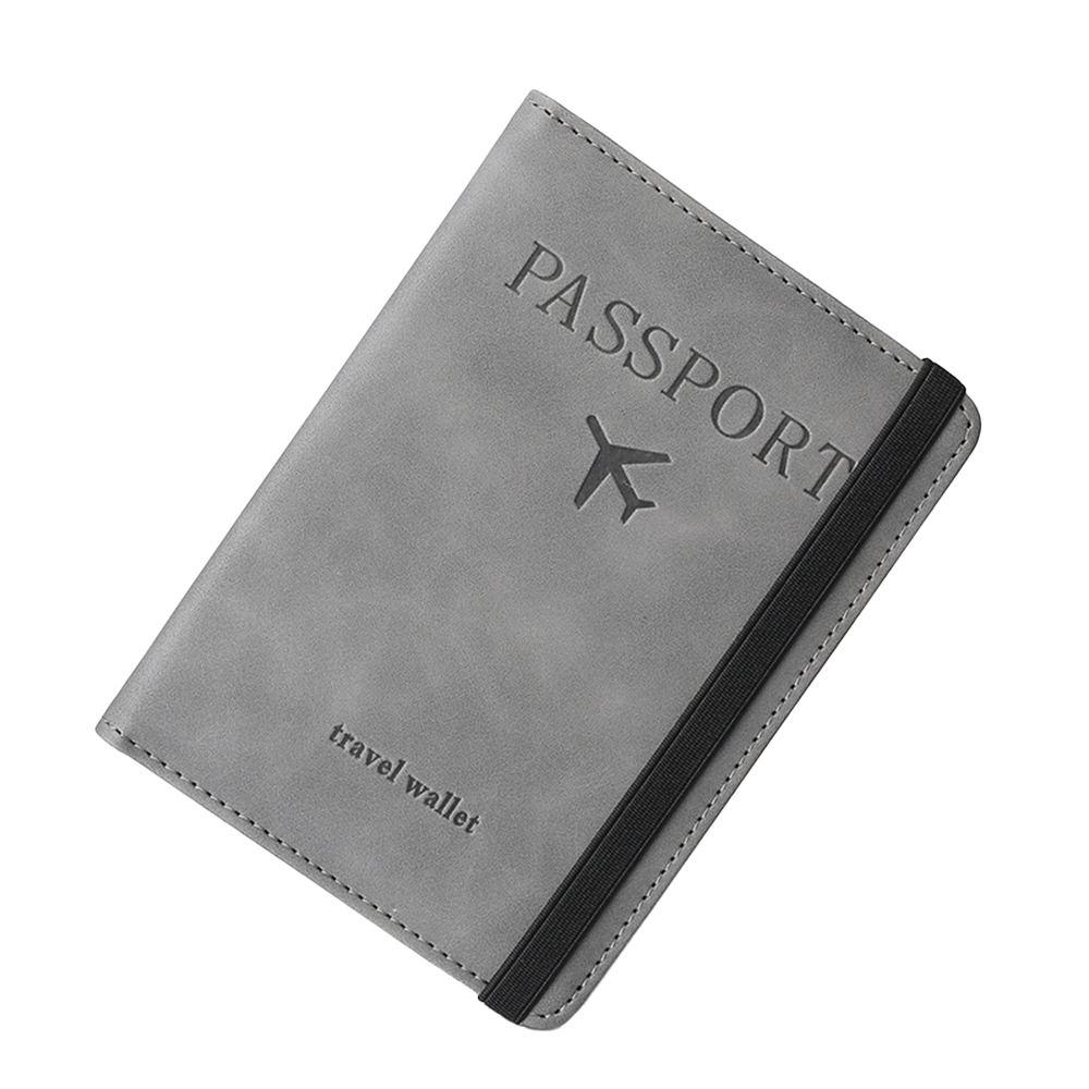 Soft-Touch RFID Travel Passport Holder Gray