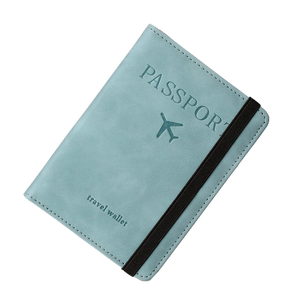 Soft-Touch RFID Travel Passport Holder Lidlt Blue