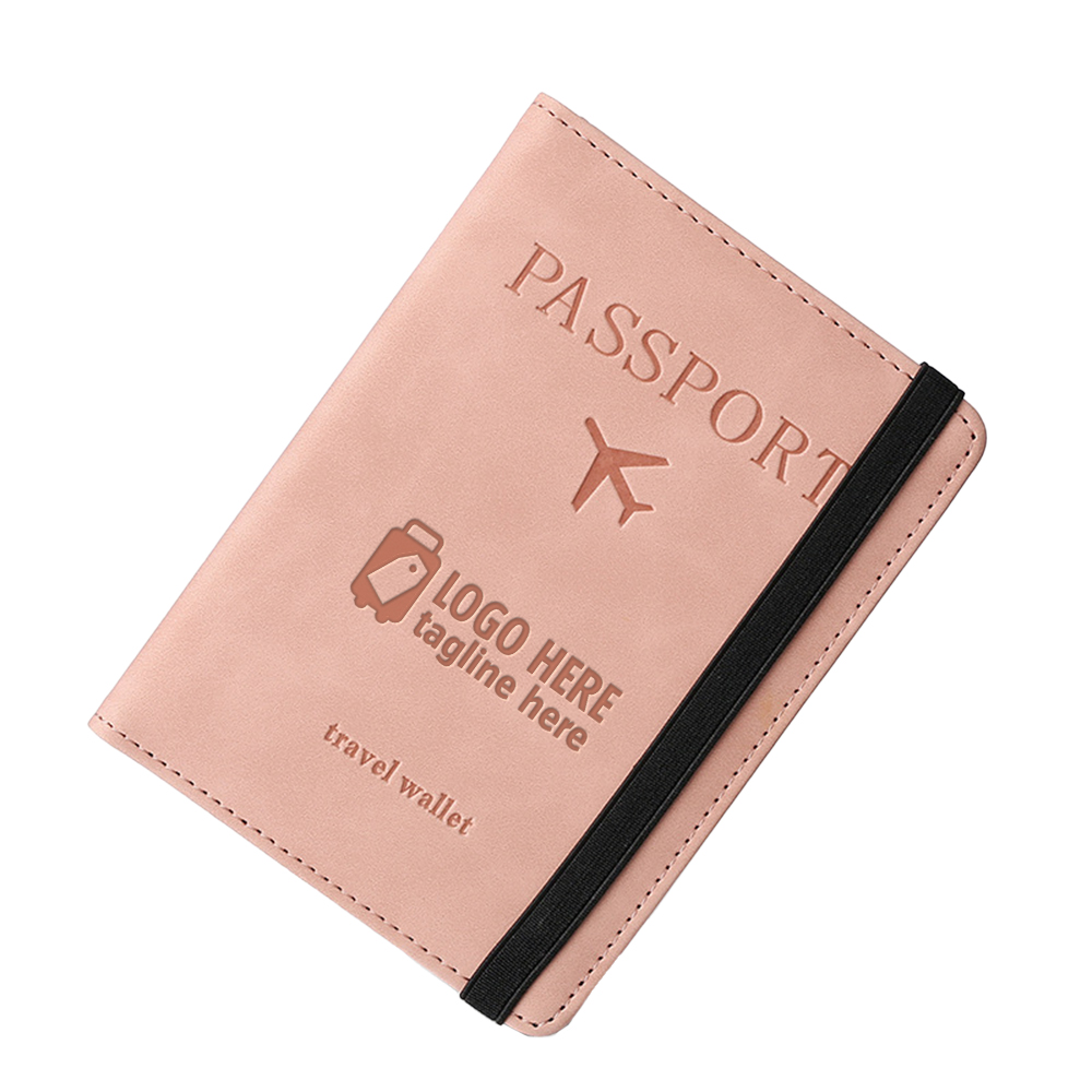 Soft-Touch RFID Travel Passport Holder Pink With Logo Soft-Touch RFID Travel Passport Holder Pink With Logo