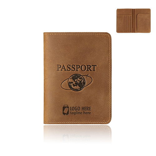 Custom Genuine Cowhide Leather Passport Holder