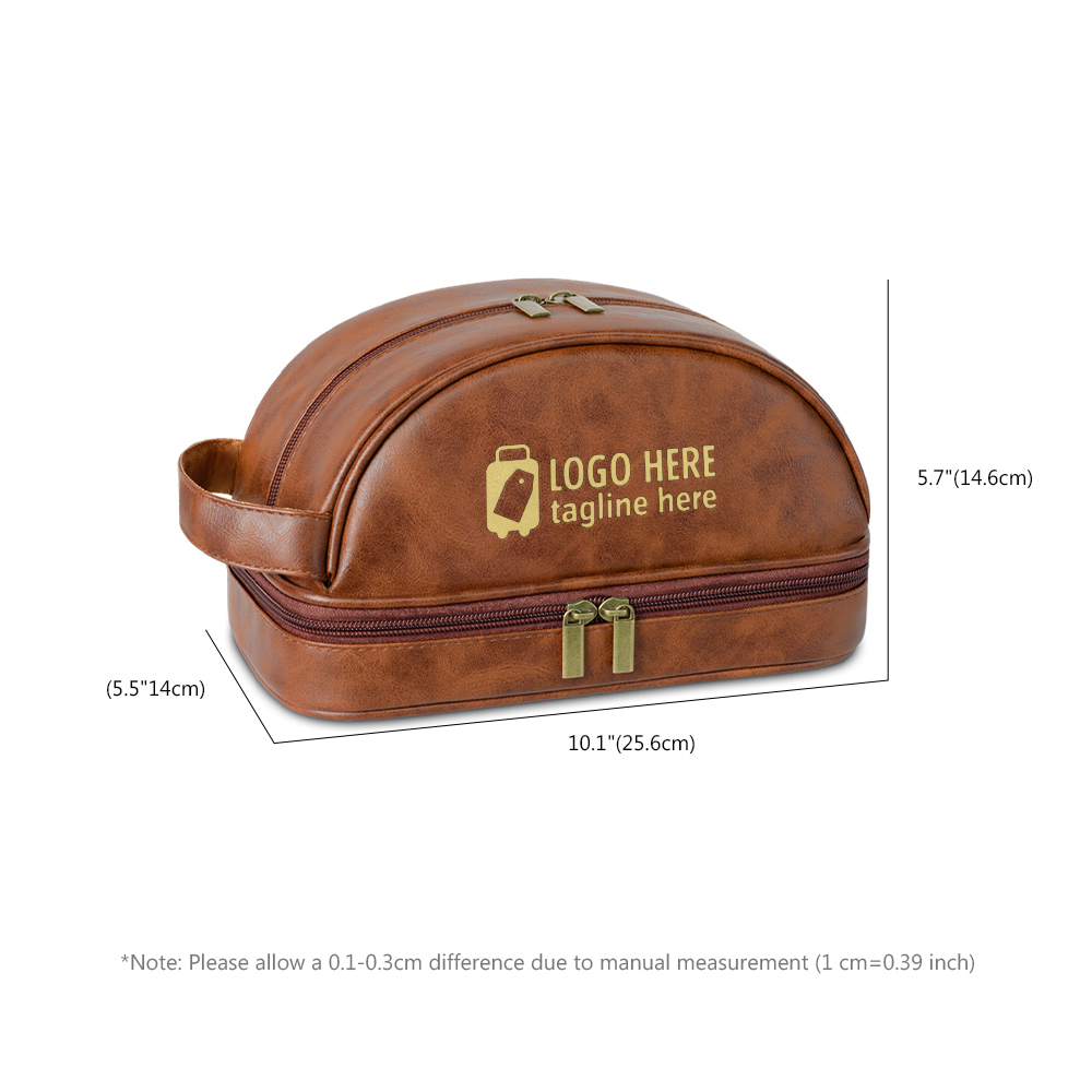 Scale shot of Vintage PU Leather Cosmetic & Toiletry Bag