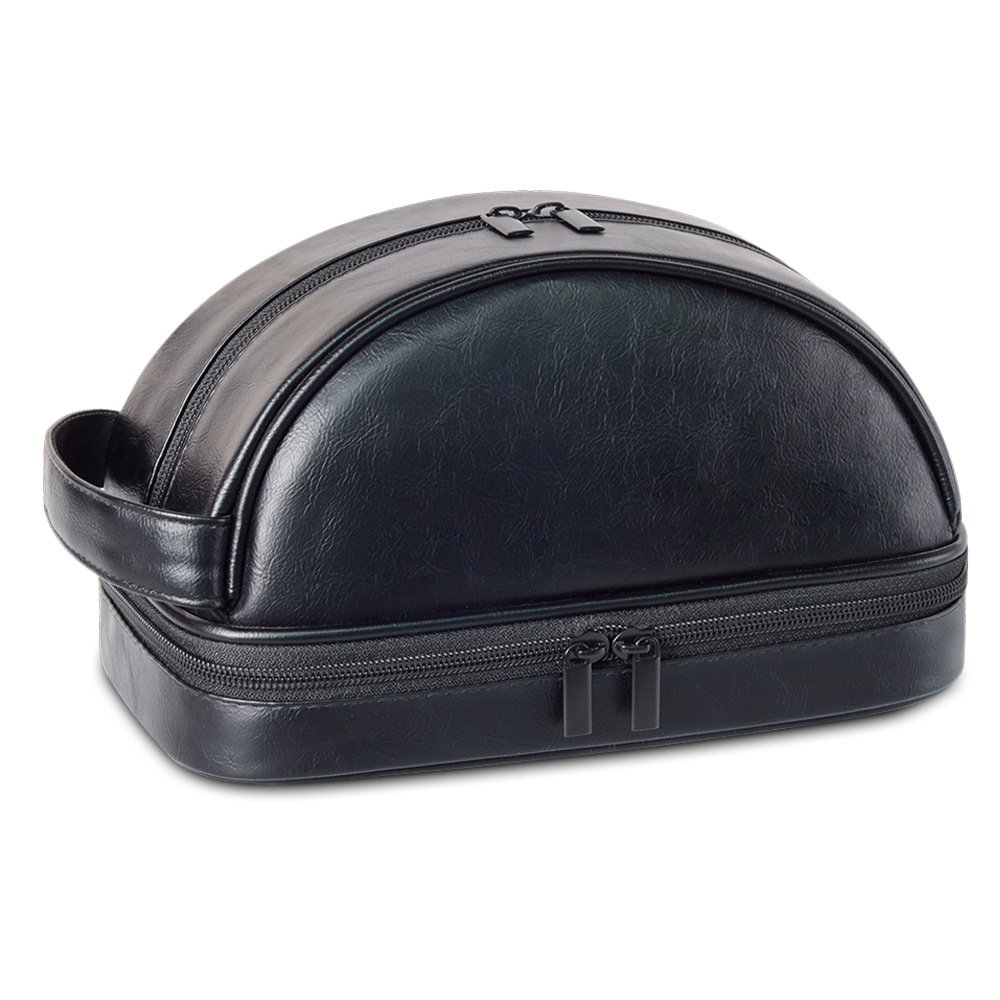 Vintage PU Leather Cosmetic & Toiletry Bag Black Vintage PU Leather Cosmetic & Toiletry Bag Black