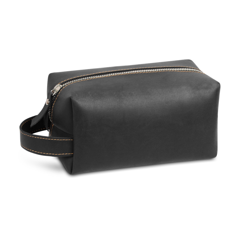 Vintage PU Leather Toiletry Bag Black - Medium Vintage PU Leather Toiletry Bag Black - Medium
