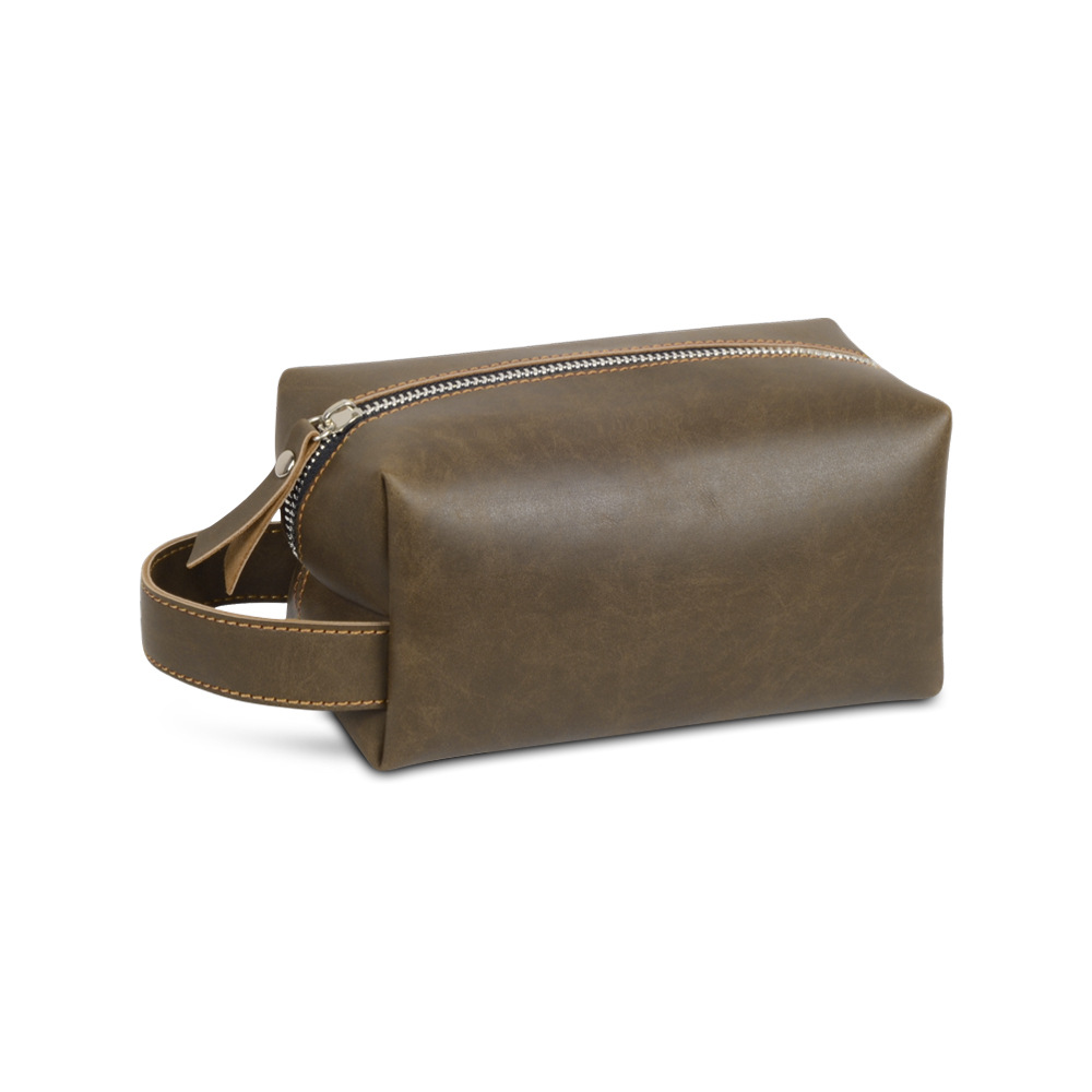 Vintage PU Leather Toiletry Bag Dark Brown - Small Vintage PU Leather Toiletry Bag Dark Brown - Small