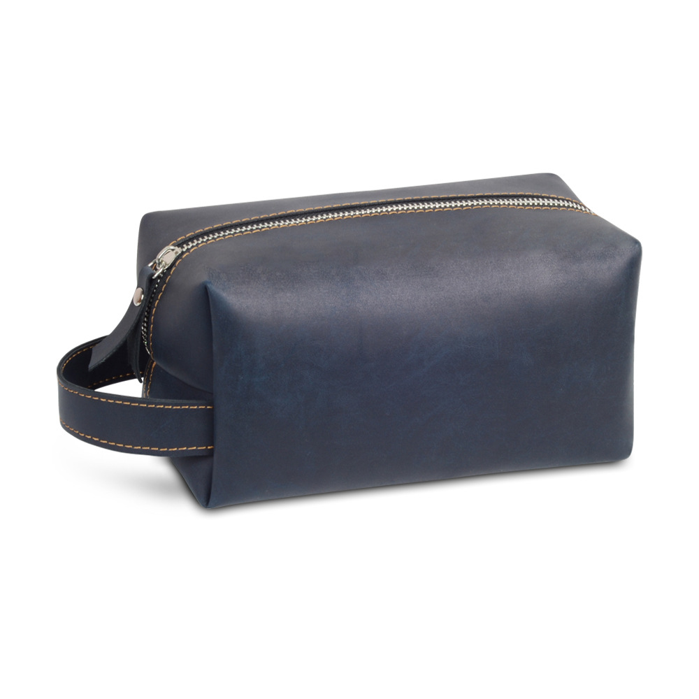 Vintage PU Leather Toiletry Bag Navy Blue - Medium Vintage PU Leather Toiletry Bag Navy Blue - Medium