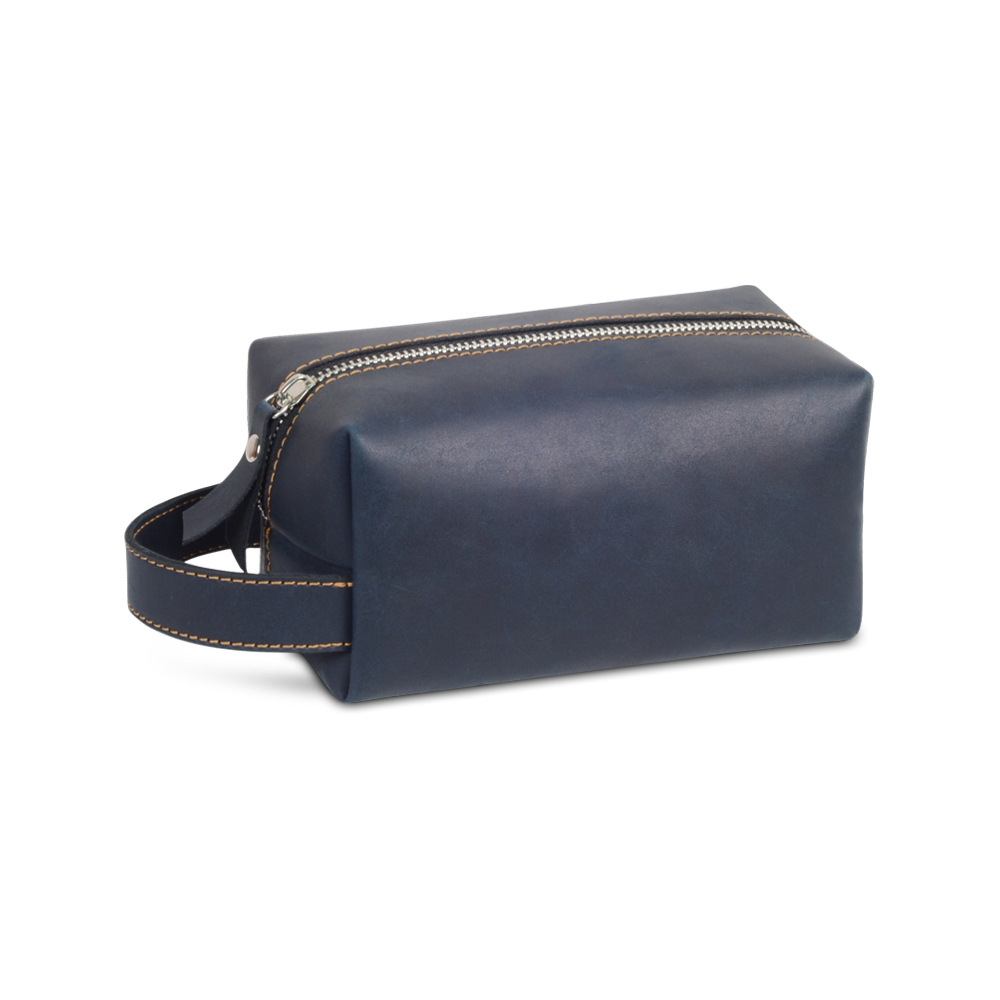Vintage PU Leather Toiletry Bag Navy Blue - Small Vintage PU Leather Toiletry Bag Navy Blue - Small