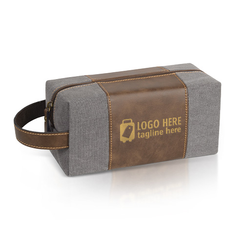 Men's Large Capacity Canvas & Leather Dopp Kit