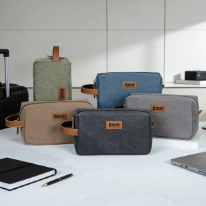 Vintage Canvas & Leather Men's Toiletry Bag