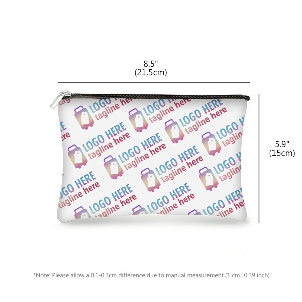 Scale shot of Custom Printed Canvas Toiletry Bag