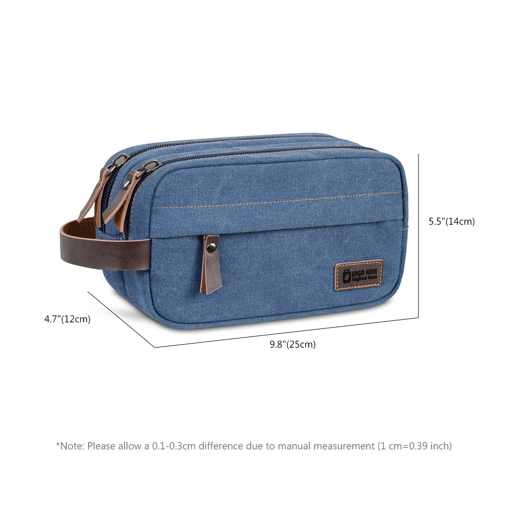 Scale shot of Double-Layer Canvas Toiletry Bag Scale shot of Double-Layer Canvas Toiletry Bag