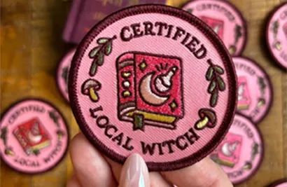 Pink Embroidered Patch