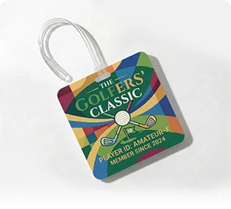 Custom Square Plastic Baggage Tags with Plastic Loops in Bulk