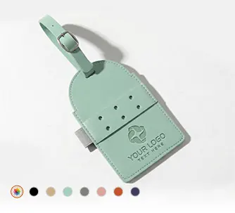 Premium Genuine Leather Baggage Tags with Company Logo