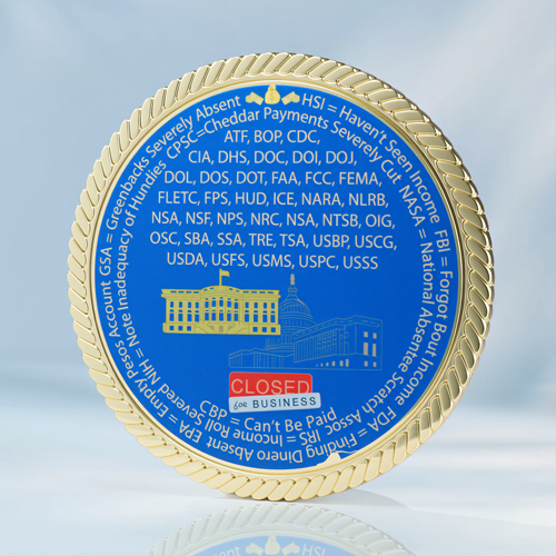 Government Shutdown Personalized Challenge Coins