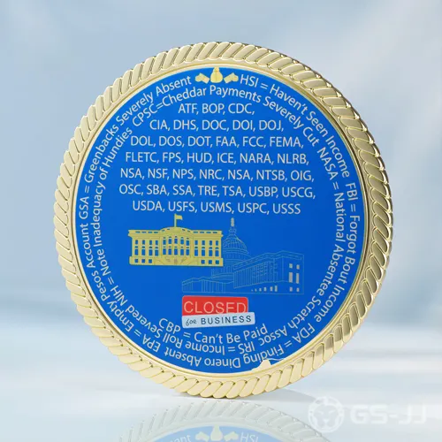 Government Shutdown Personalized Challenge Coins Government Shutdown Personalized Challenge Coins