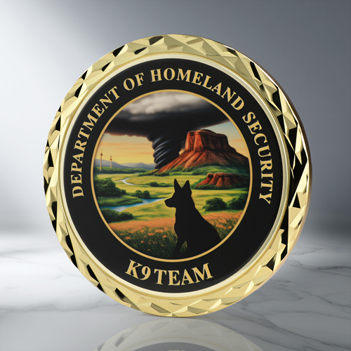 Oklahoma DHS K9 Personalized Challenge Coins