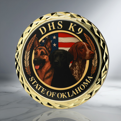 Oklahoma DHS K9 Personalized Challenge Coins