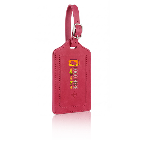 Custom PU Leather Luggage Tags with UV Printed Logo