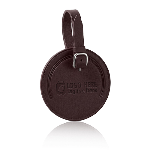 Customized Top Grain Cowhide Small Round Luggage Tag