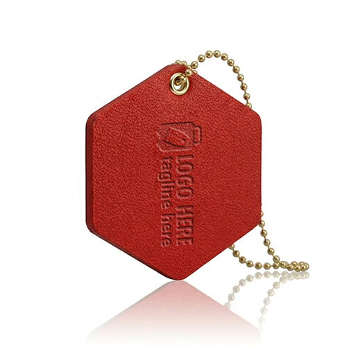 Free Customizable PU leather hexagonal luggage tag