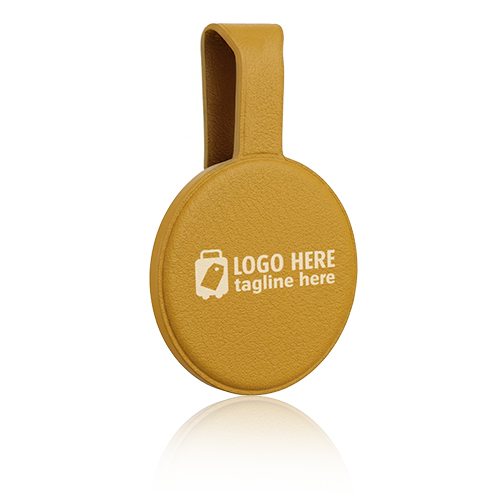 Round PU Travel Bag Tag with Strap