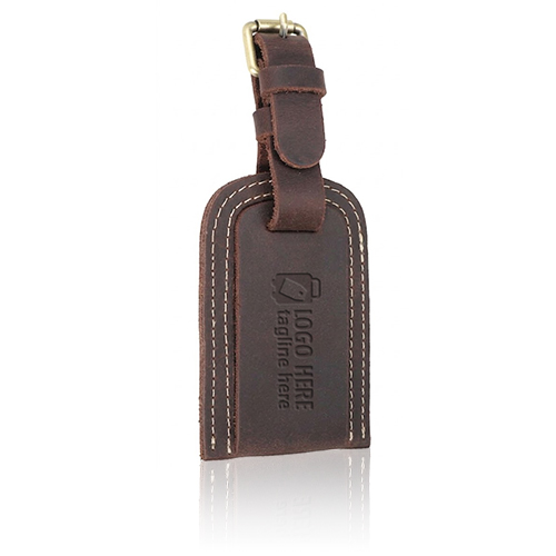 Vintage Crazy Horse leren bagagelabel
