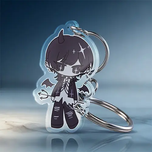 Minimalist Monochrome Anime Keychain Charms