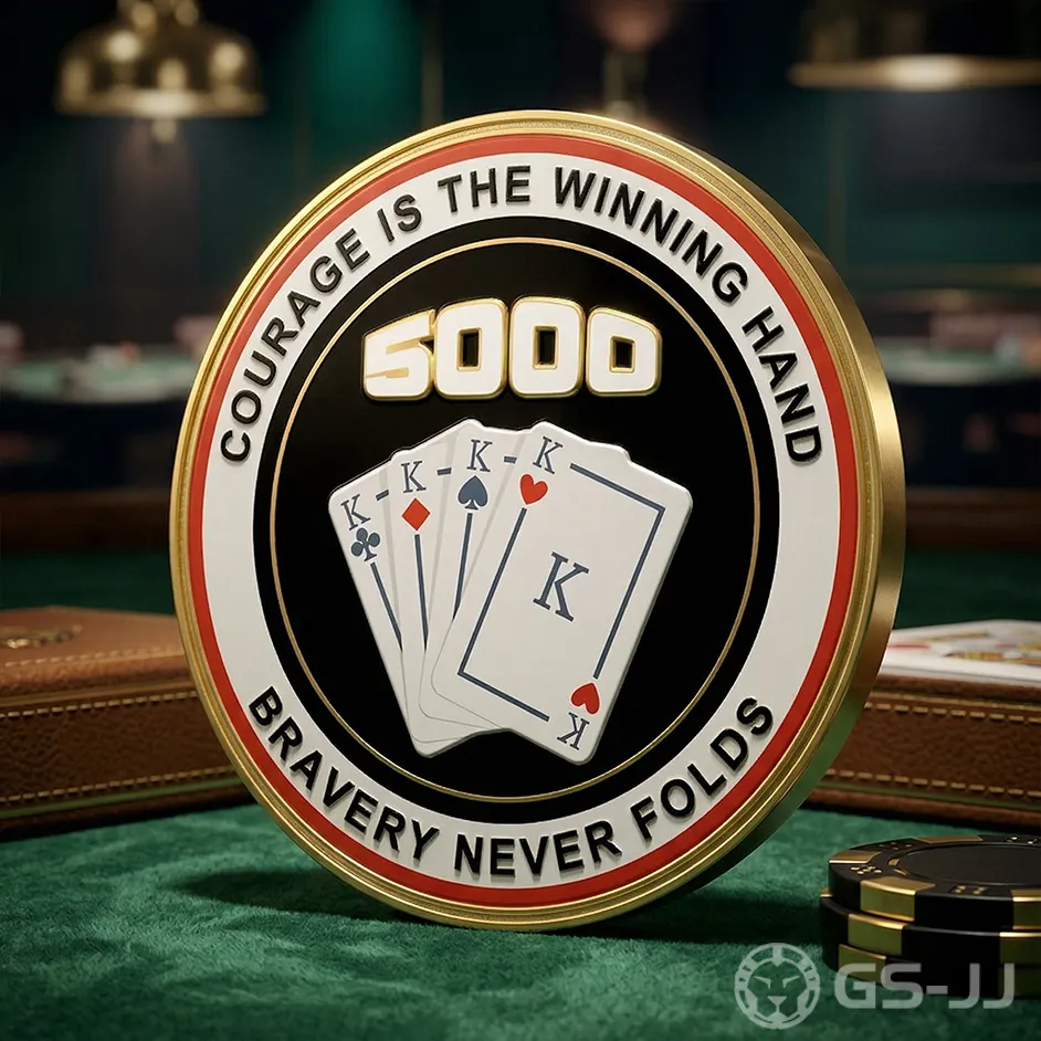 Bravery Never Folds Gaming Poker Chip Coin Bravery Never Folds Gaming Poker Chip Coin