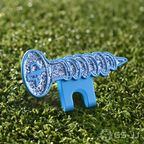 Custom Screw Shape Blue Glitter Soft Enamel Hat Clip Custom Screw Shape Blue Glitter Soft Enamel Hat Clip