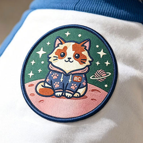 Cute Space Cat Astronaut Woven Patches