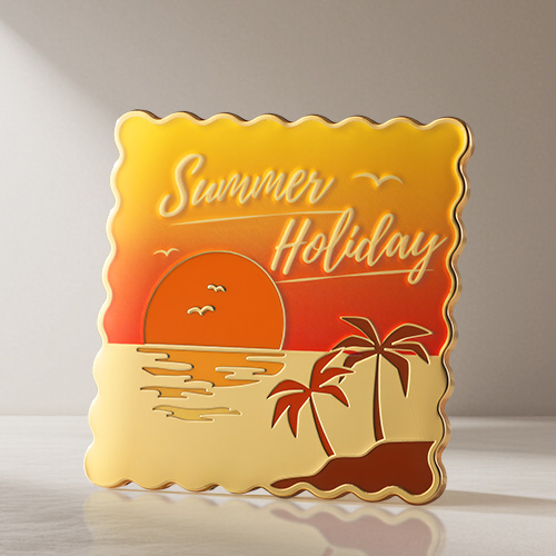 Custom Summer Holiday Stamp-shape Pins