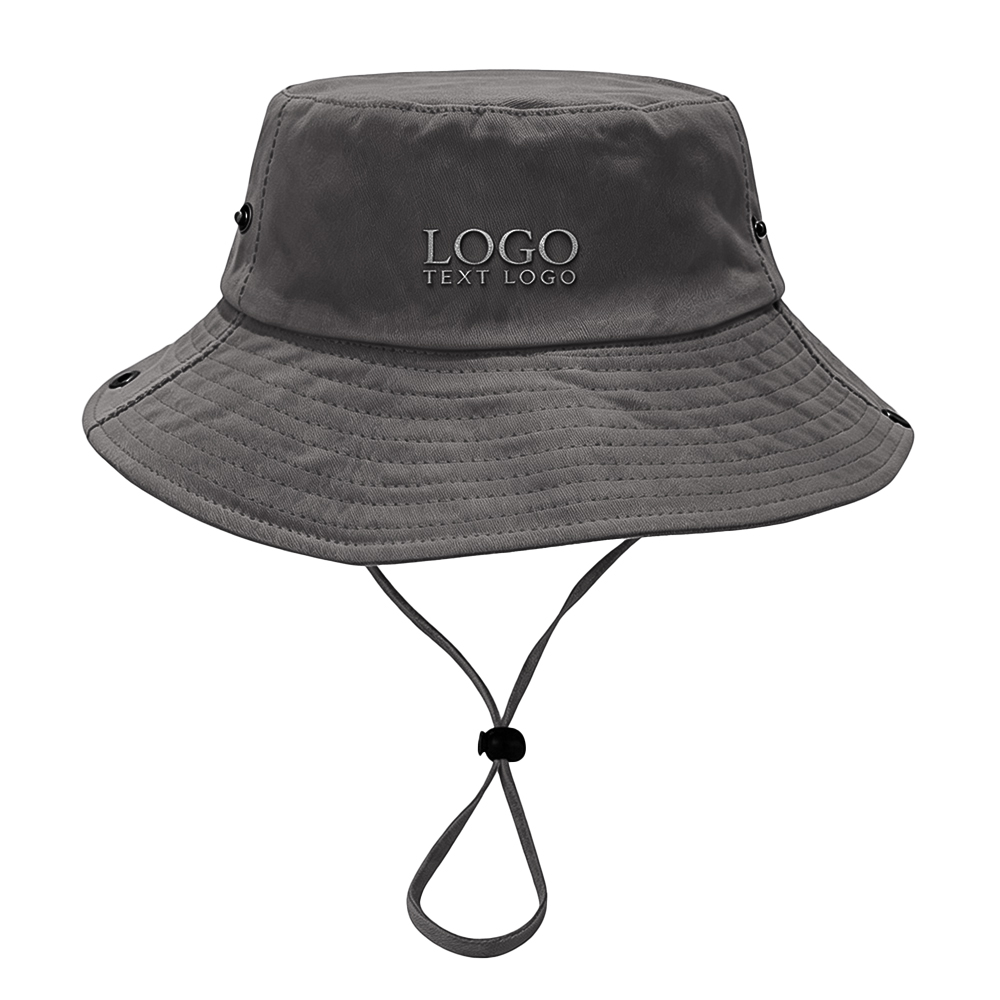 Customized Mountaineering Visor Bucket Hat Gray with logo