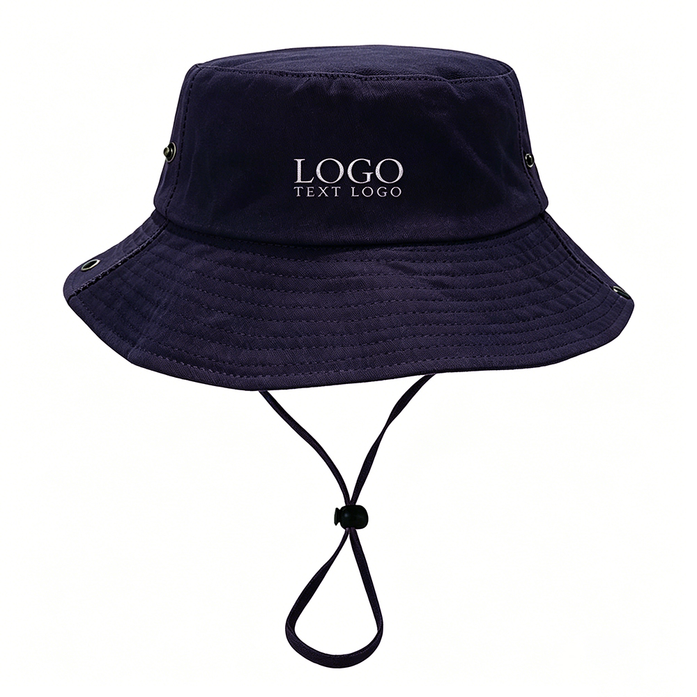 Customized Mountaineering Visor Bucket Hat Navy with logo