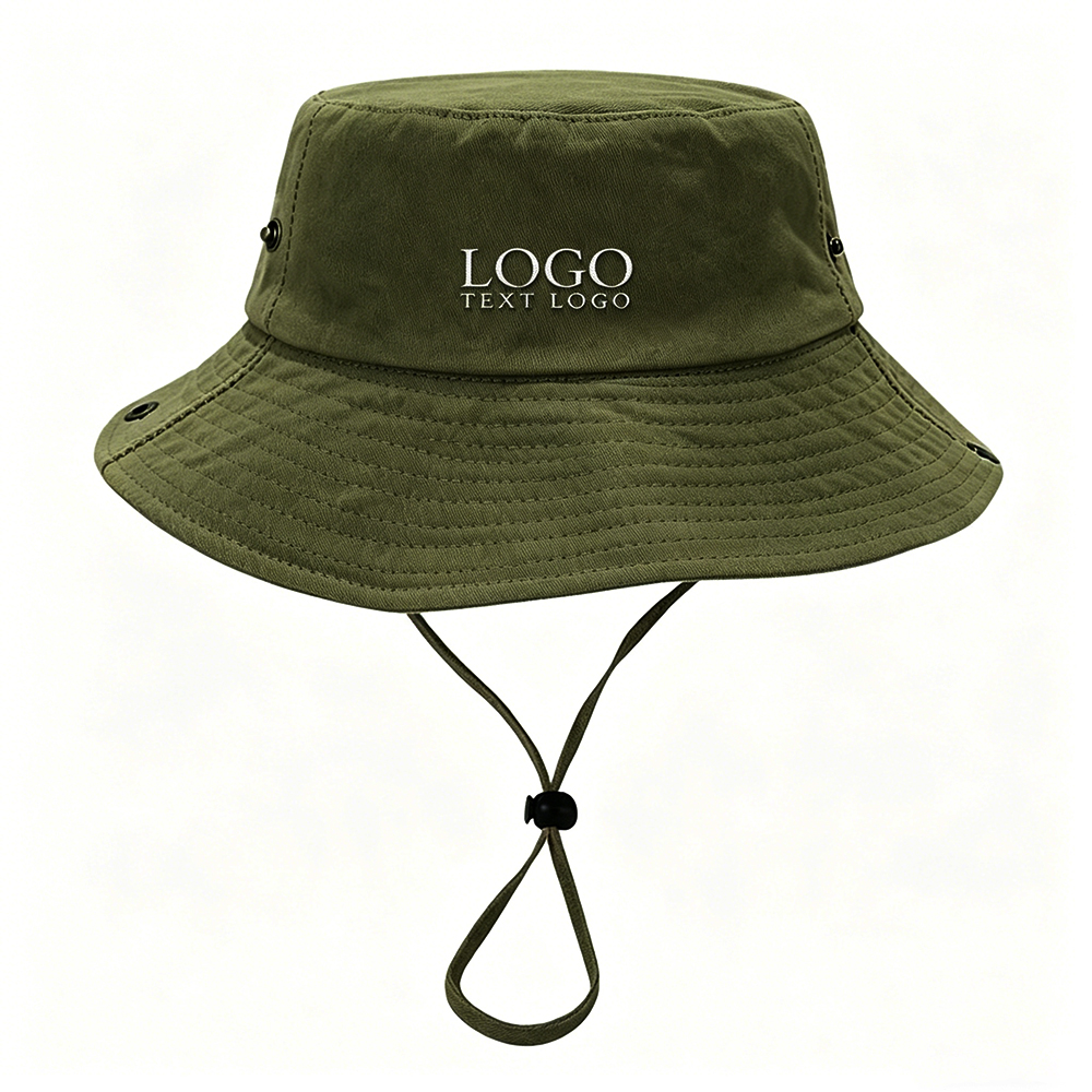 Customized Mountaineering Visor Bucket Hat Army Green with Logo