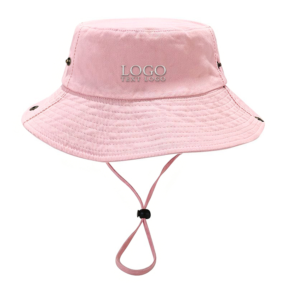 Customized Mountaineering Visor Bucket Hat Pink with logo