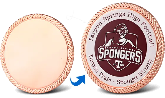 Tarpon Springs High Football Rush Custom Challenge Coins