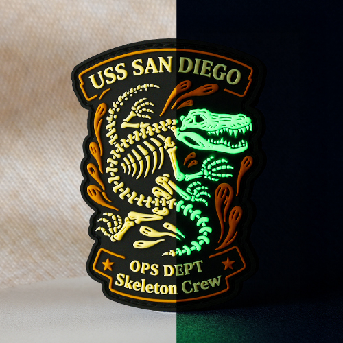 USS San Diego Skeleton Crew Custom PVC Patches