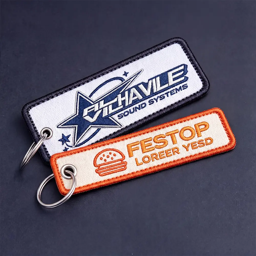 100% Embroidered Keychains